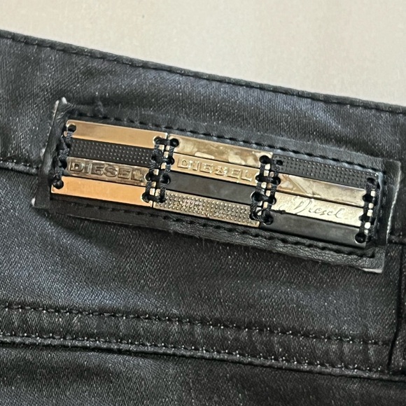 DIESEL Livy Biker Black Jeans Low Rise Moto Size 28 - Picture 7 of 10
